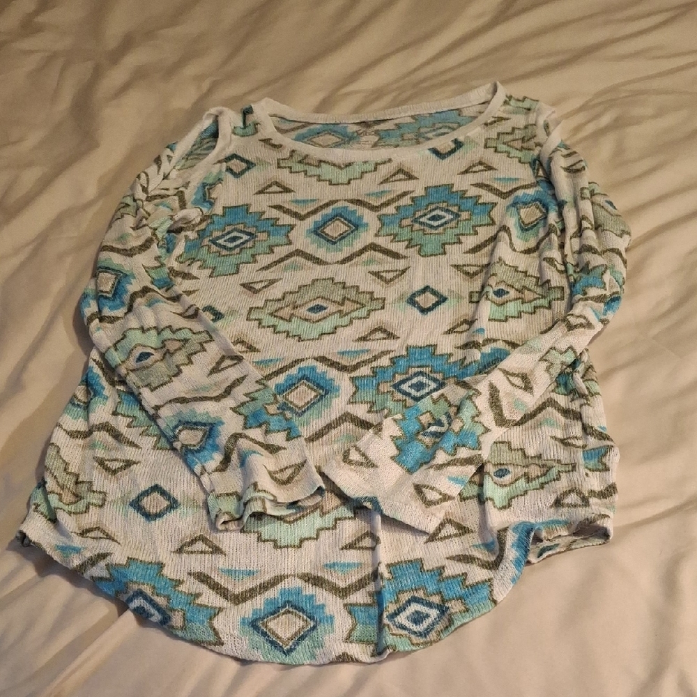 Girls Justice Aztec Print Light Sweater
